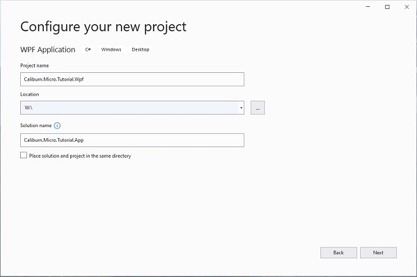 Project settings dialog