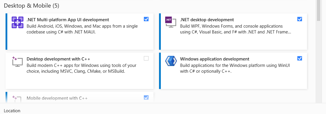 Visual Studio Workloads